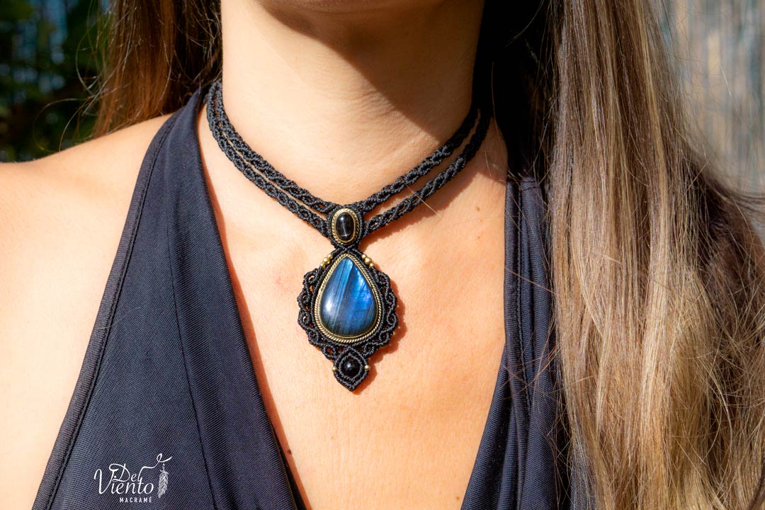 Collar Gea doble con Black Star & Labradorita