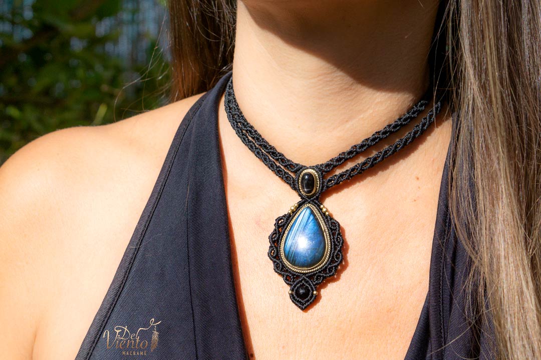 Collar Gea doble con Black Star & Labradorita