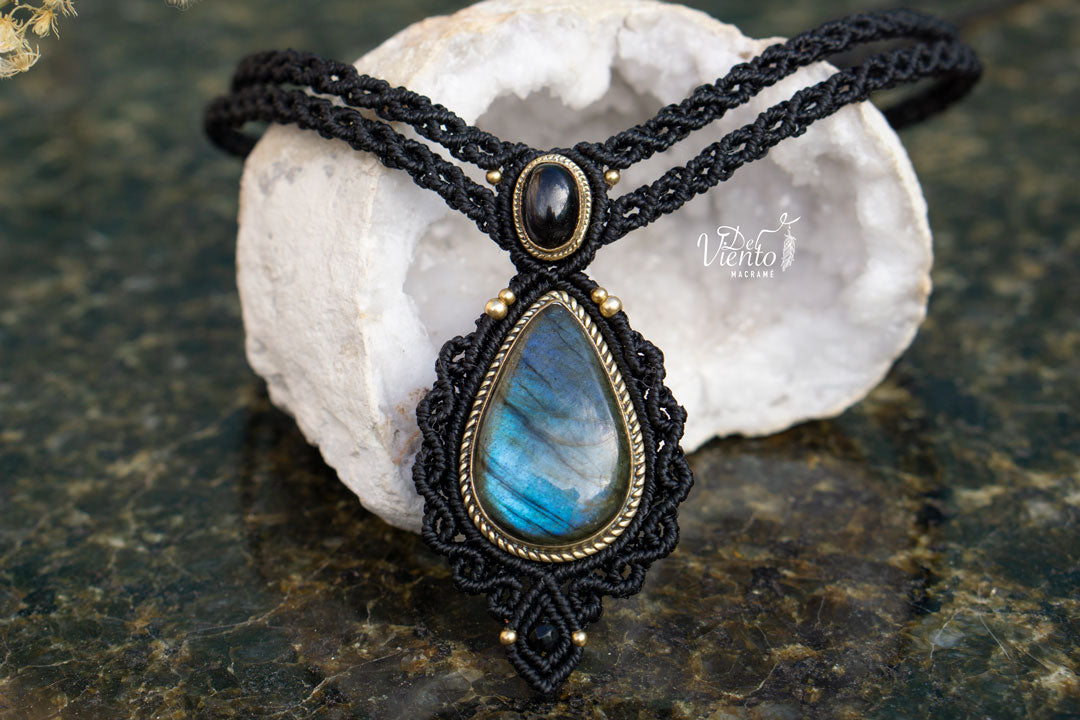 Collar GEA doble con  Black Star & Labradorita