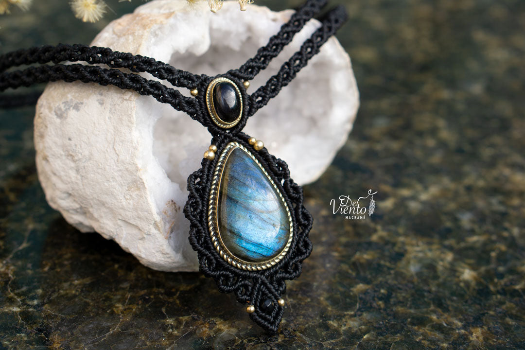 Collar GEA doble con  Black Star & Labradorita