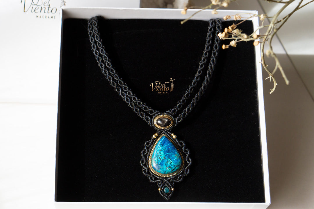 Collar Gea doble con Black Star & Azurita