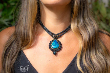 Collar Gea doble con Black Star & Azurita