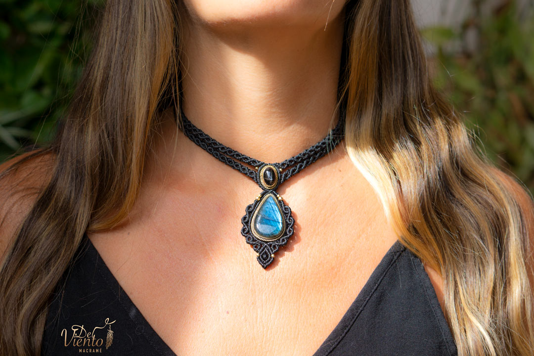 Collar GEA doble con  Black Star & Labradorita