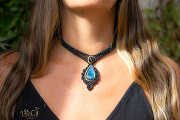 Collar GEA doble con  Black Star & Labradorita