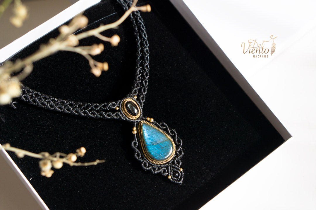 Collar GEA doble con  Black Star & Labradorita