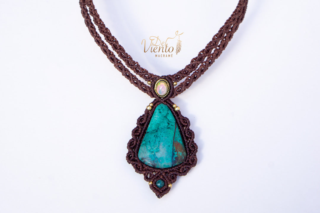 Collar GEA doble con Ópalo etíope & Crisocola