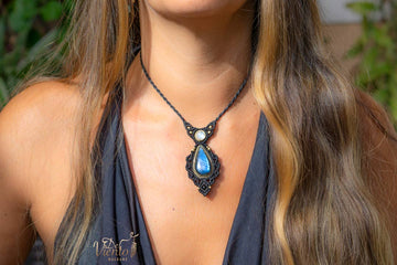 Colgante GEA con Labradorita y Piedra Luna