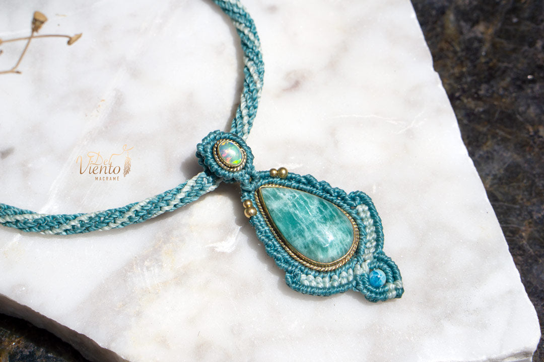 Collar ITAKA con Amazonita & Ópalo