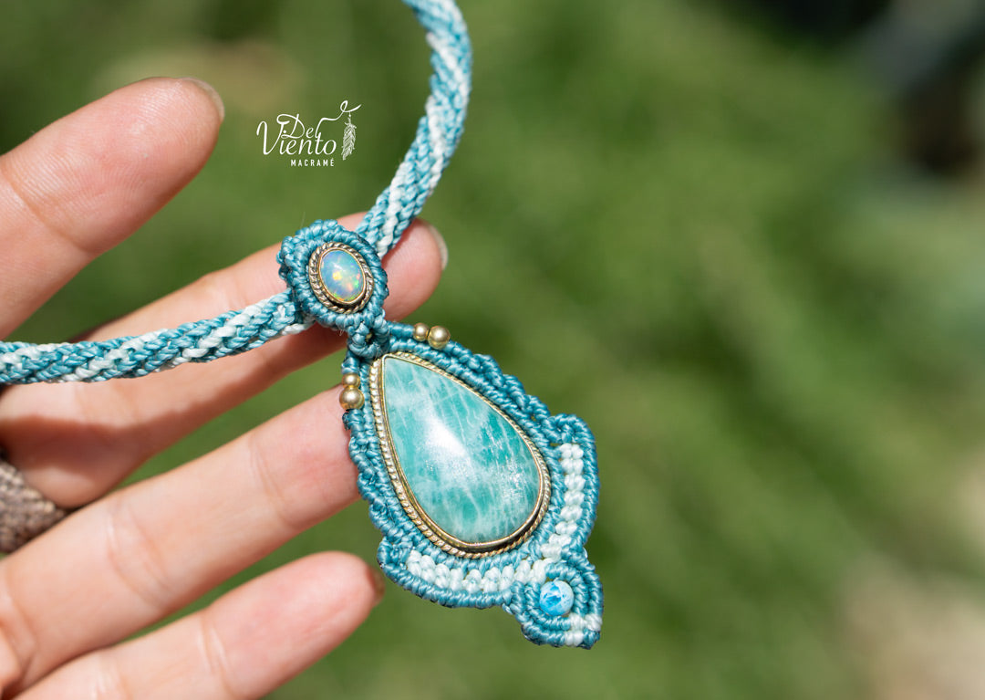 Collar ITAKA con Amazonita & Ópalo