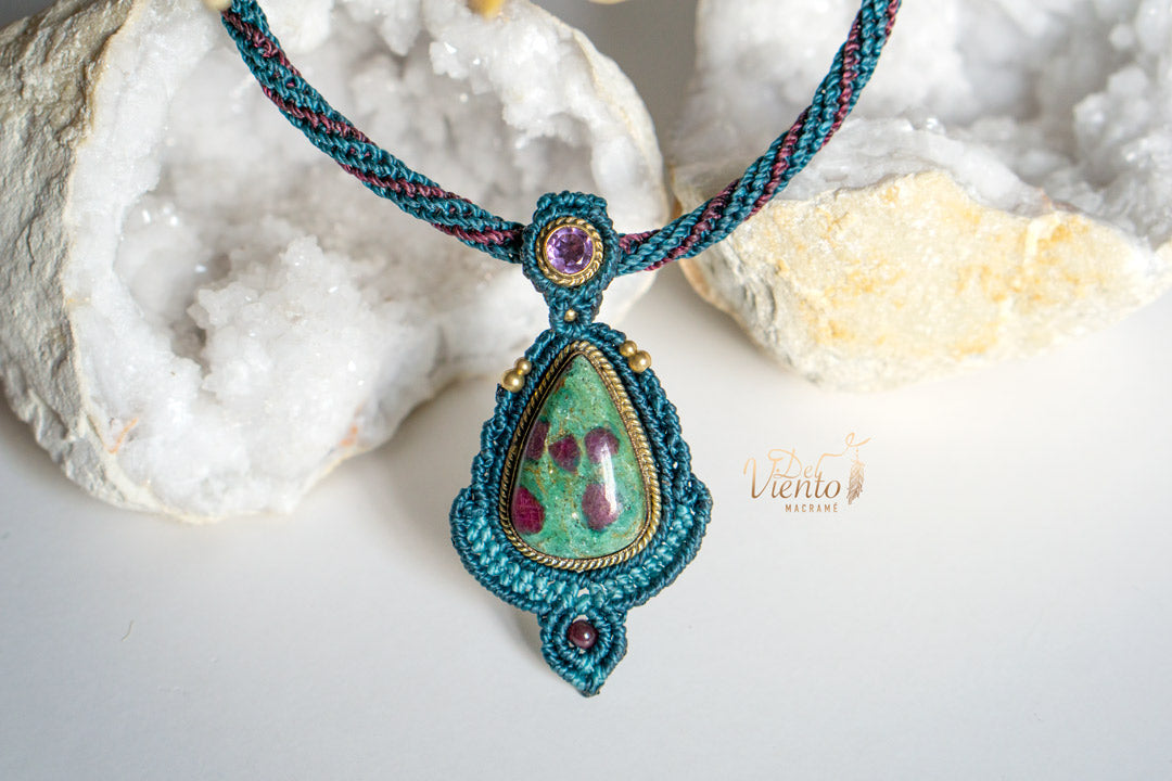 Collar ITAKA con Rubifucsita & Amatista