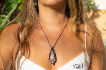 Collar de macrame con Jaspe dendrita
