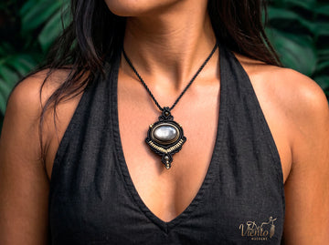 Colgante LUZ con Obsidiana Plateada