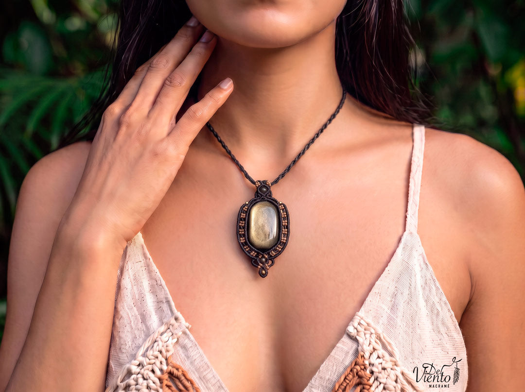 Colgante con Obsidiana Dorada