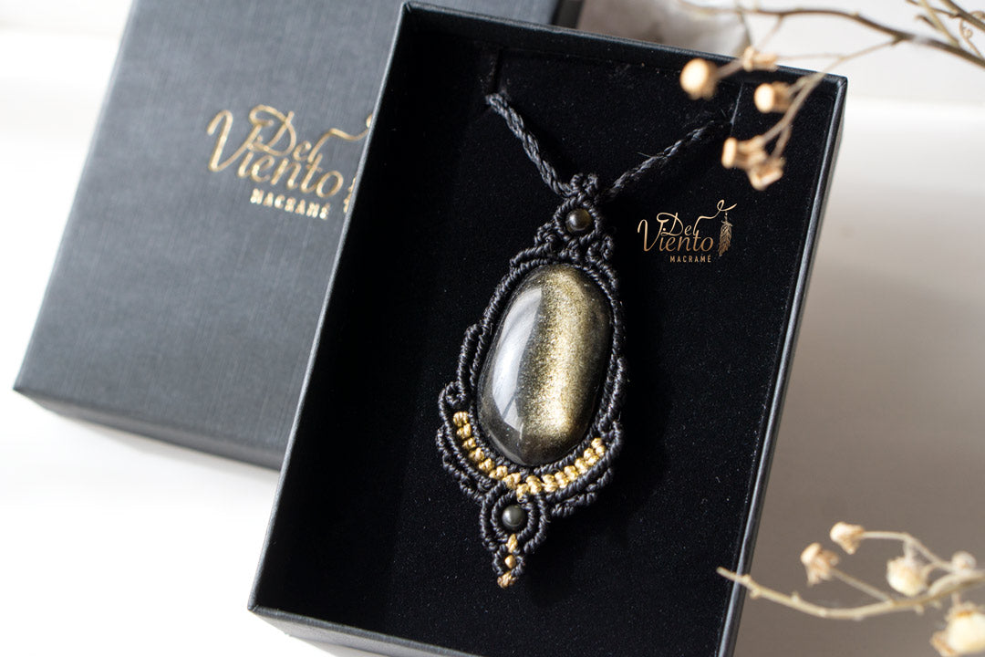 Colgante con Obsidiana Dorada