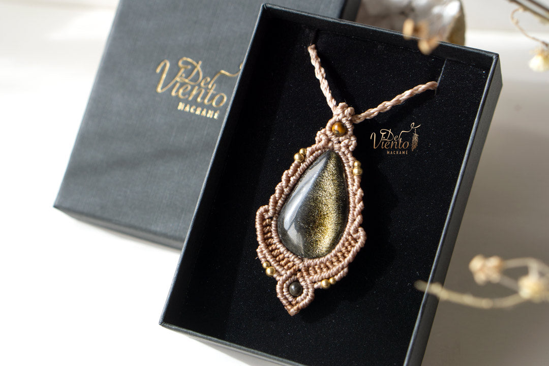 Colgante con Obsidiana Dorada
