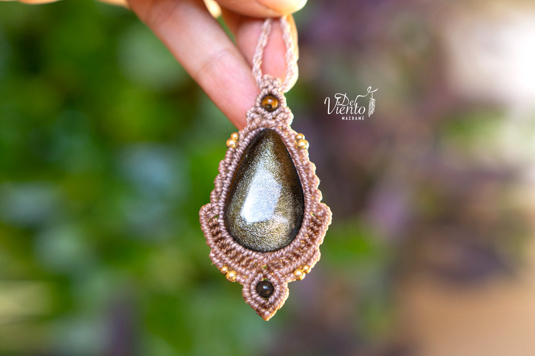 Colgante con Obsidiana Dorada