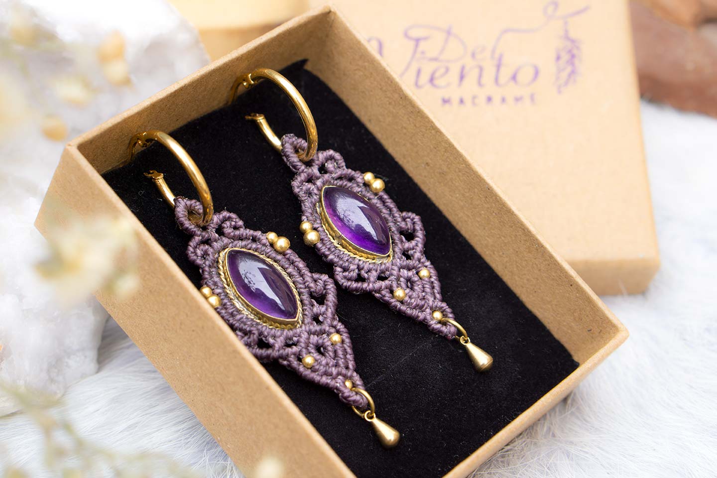 Pendientes Vesta con Amatista