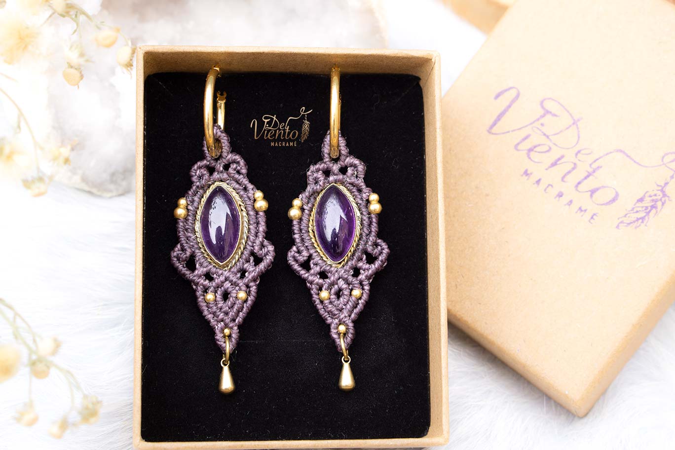 Pendientes Vesta con Amatista