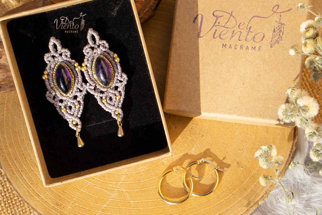 Pendientes Vesta con Amatista
