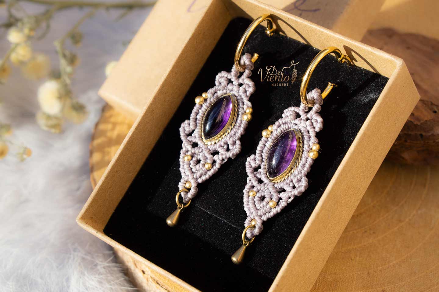 Pendientes Vesta con Amatista