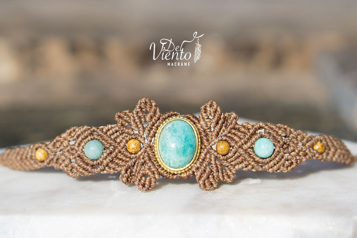 "RESERVADO para Laura" Pulsera y anillo con Amazonita