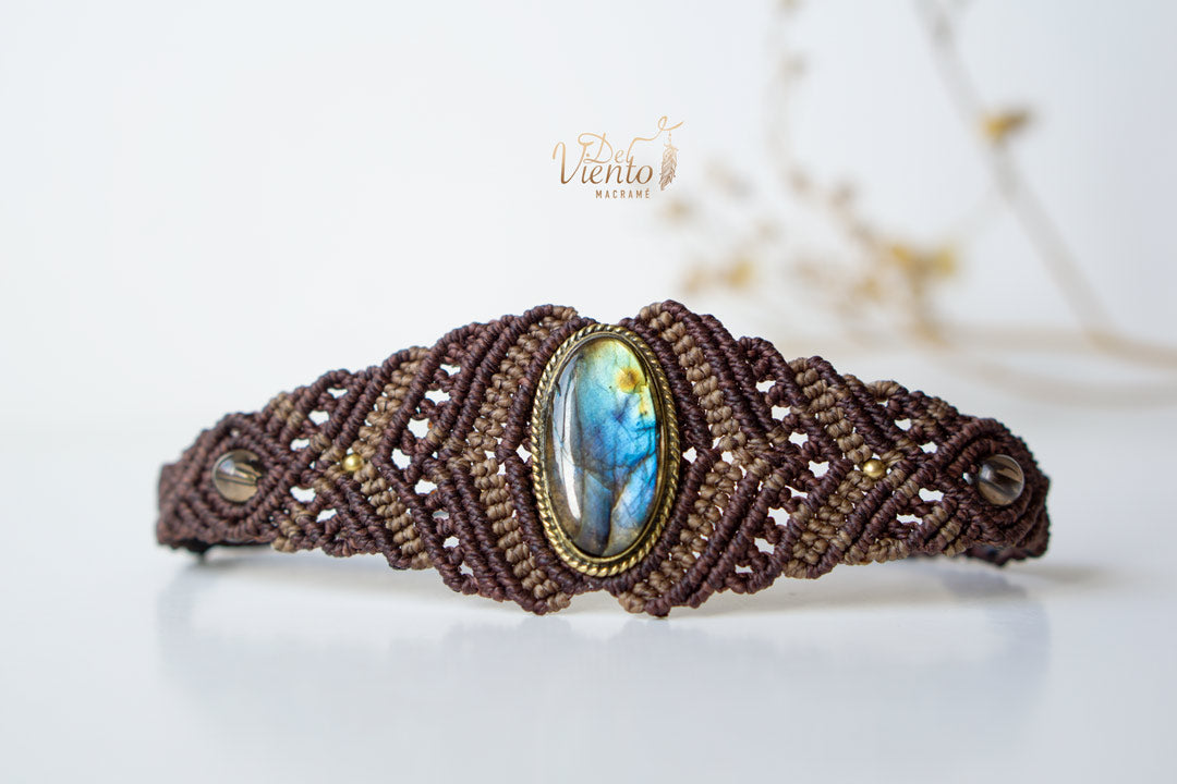 Pulsera de macramé con Labradorita