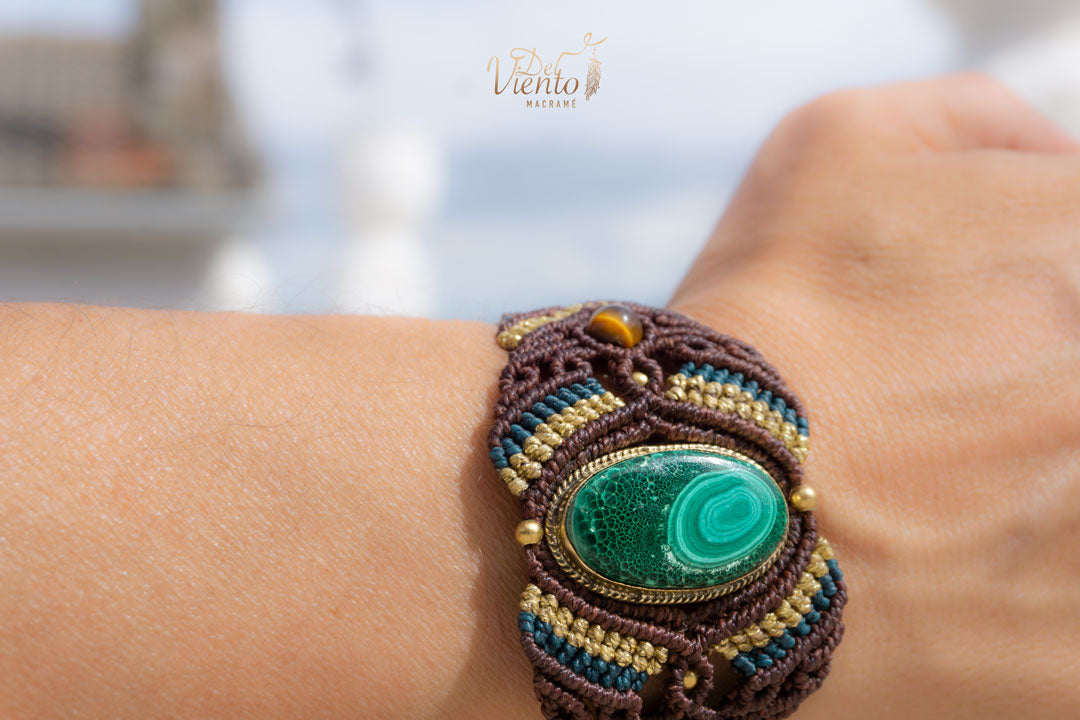 "Reservada para Montse" Pulsera con Malaquita