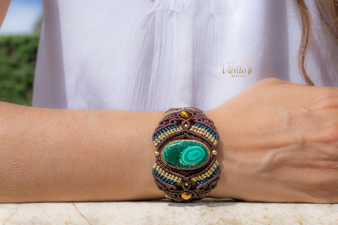 "Reservada para Montse" Pulsera con Malaquita