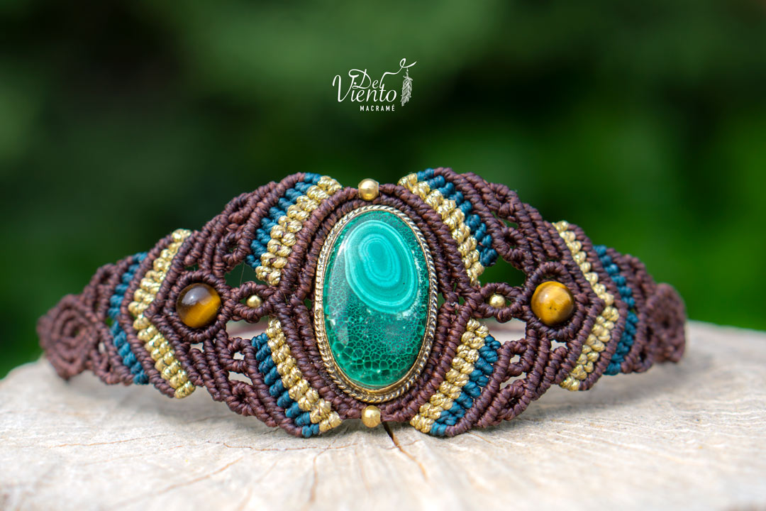 "Reservada para Montse" Pulsera con Malaquita