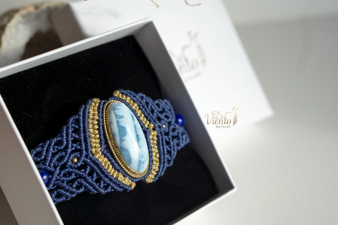 Pulsera única con Ópalo azul