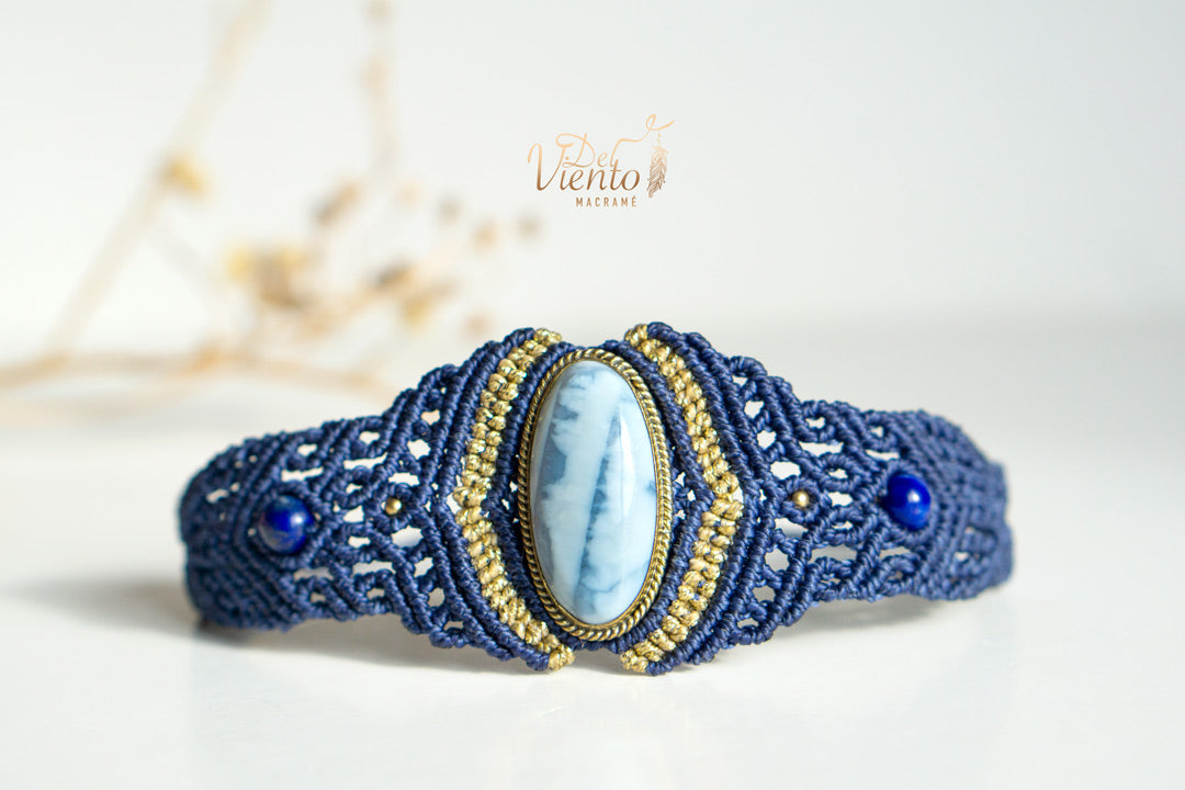 Pulsera única con Ópalo azul