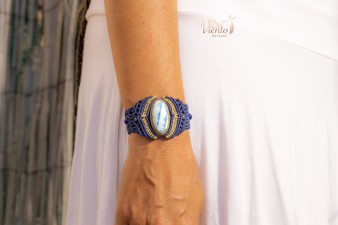Pulsera única con Ópalo azul