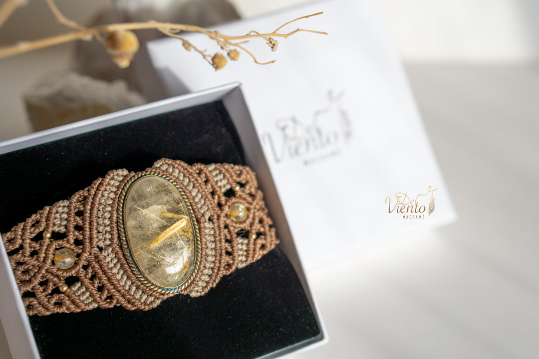 Pulsera única con Cuarzo Rutilado