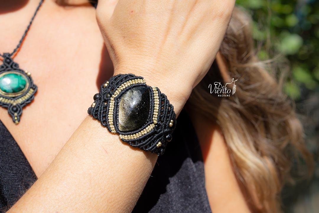Pulsera con Obsidiana Dorada