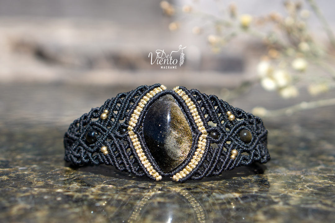 Pulsera con Obsidiana Dorada