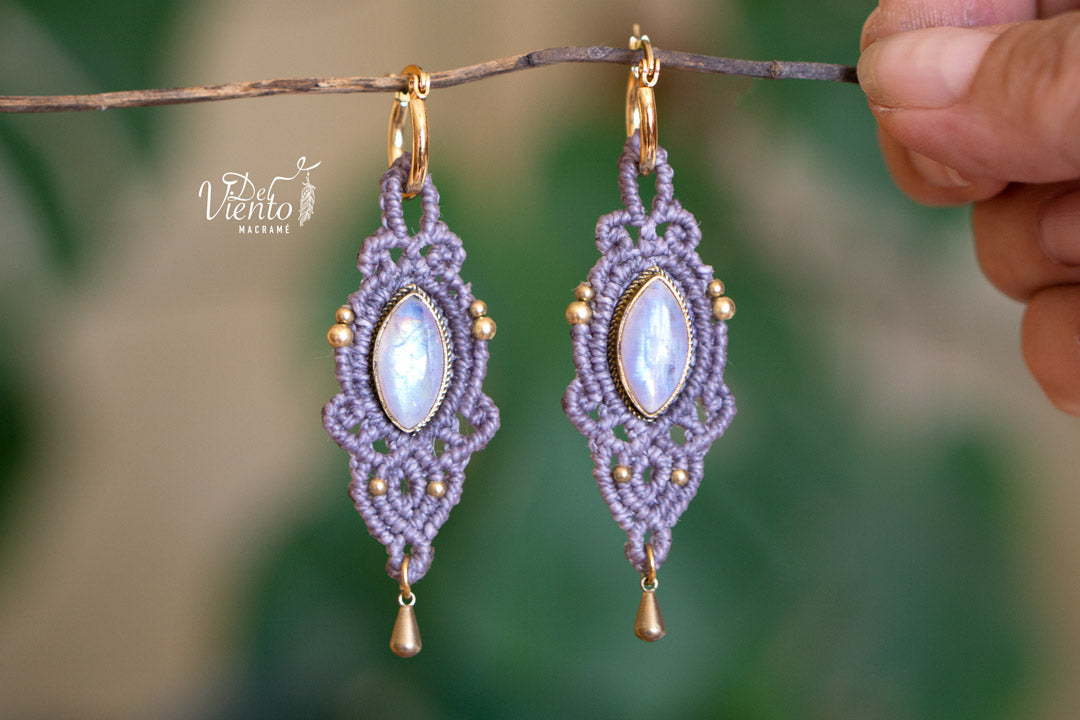 Pendientes Vesta con Piedra Luna