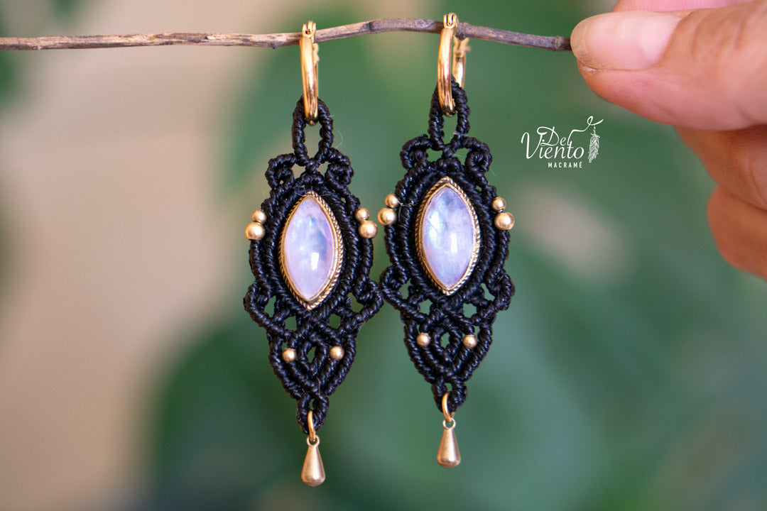 Pendientes Vesta con Piedra Luna