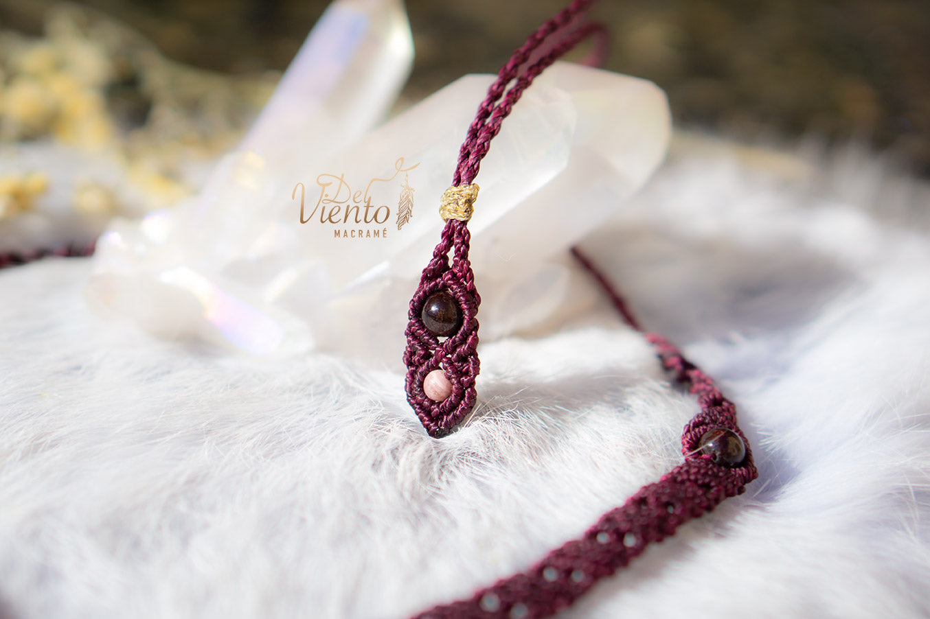 "RESERVADO para María" Collar GEA con Rubí y Rodocrosita