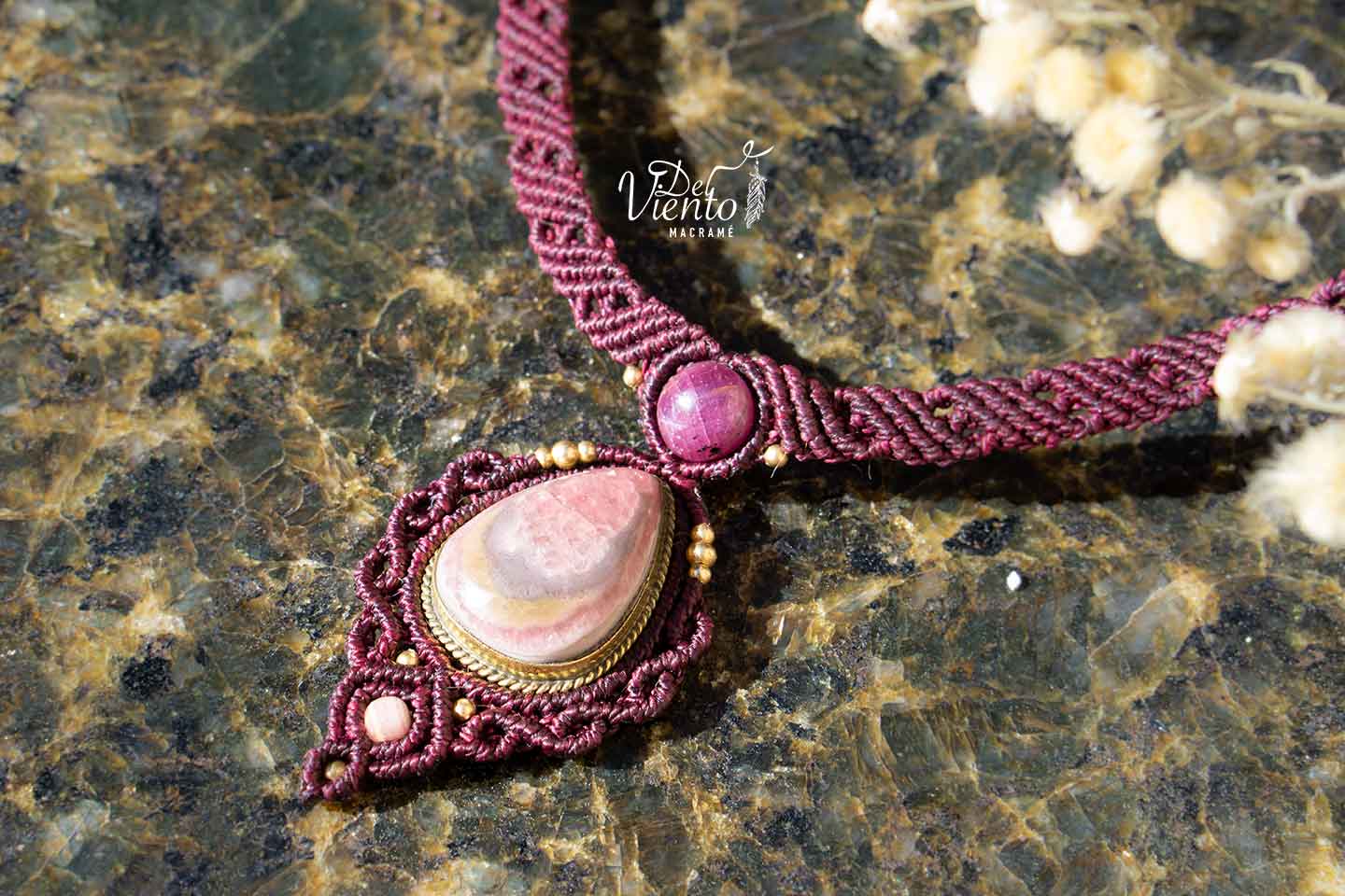 "RESERVADO para María" Collar GEA con Rubí y Rodocrosita