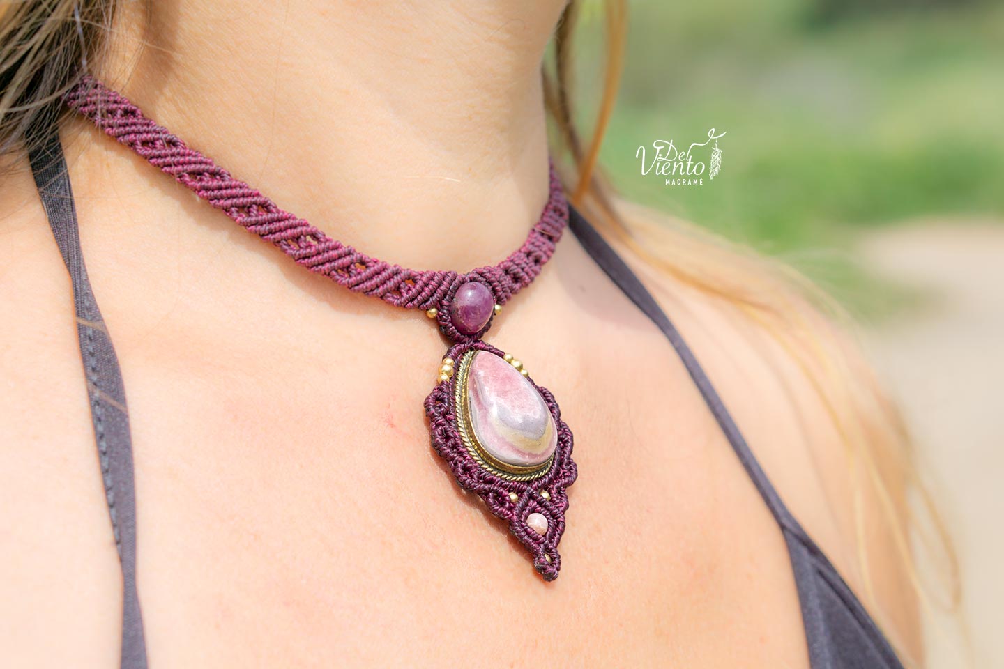 "RESERVADO para María" Collar GEA con Rubí y Rodocrosita
