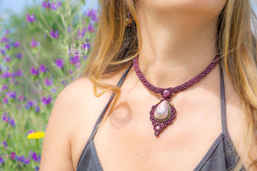 "RESERVADO para María" Collar GEA con Rubí y Rodocrosita