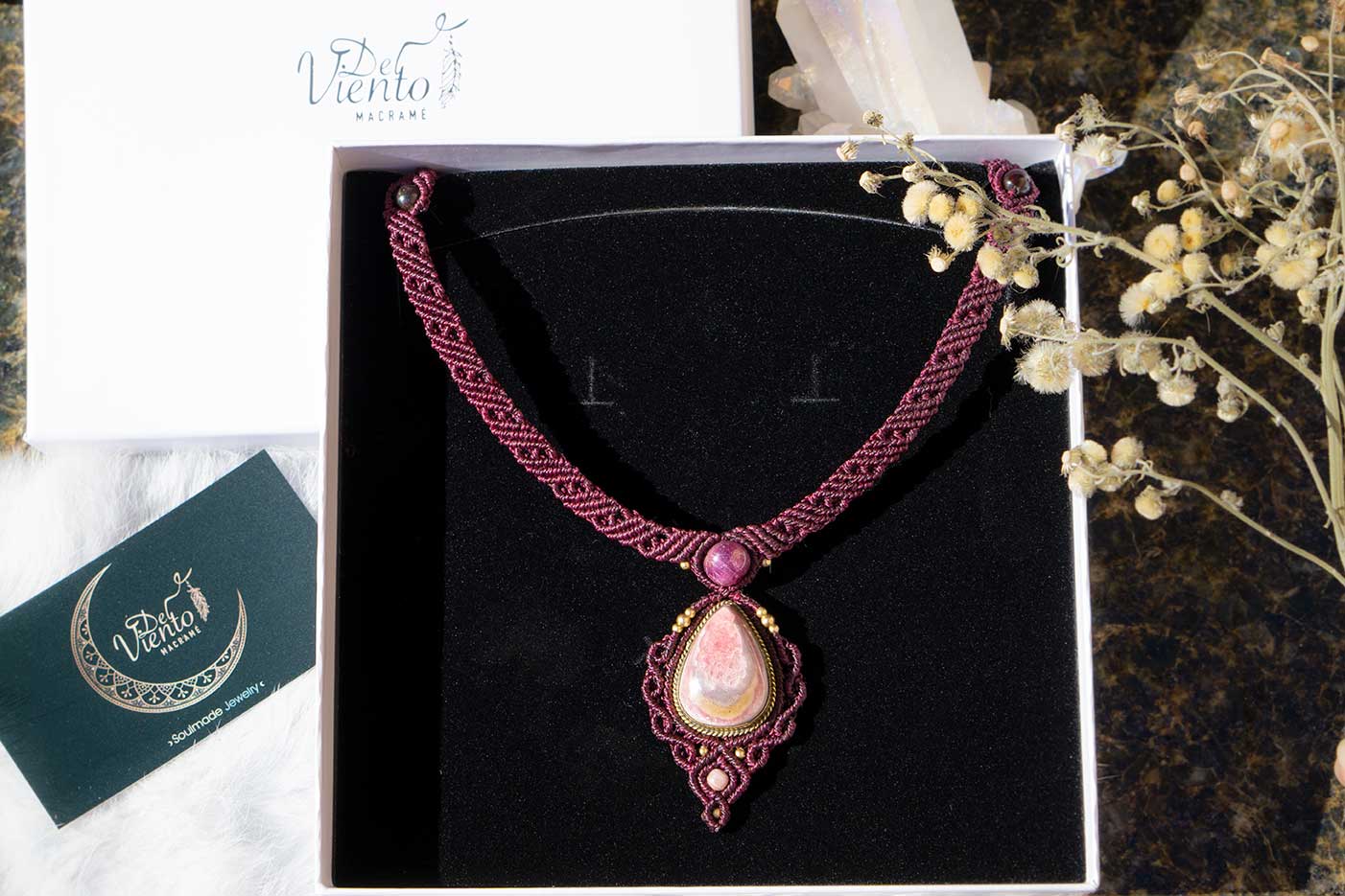 "RESERVADO para María" Collar GEA con Rubí y Rodocrosita