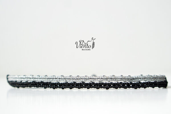 Pulseras de macrame elegante Negra y dorada o plateada - Imagen 14
