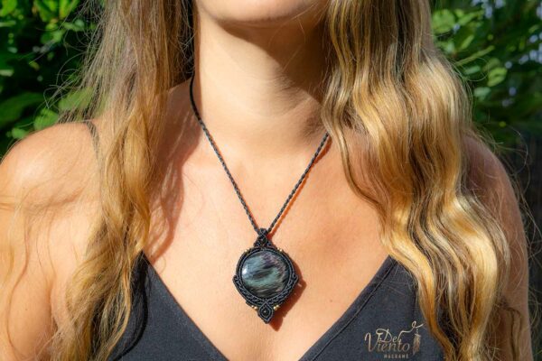 Collar con Obsidiana Manto huichol - Imagen 2