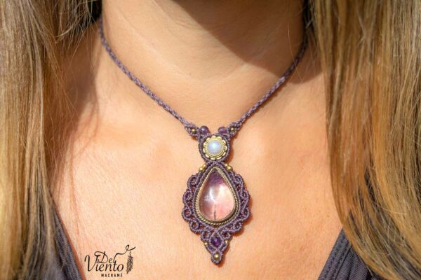 Colgante GEA con Amatista y Piedra Luna