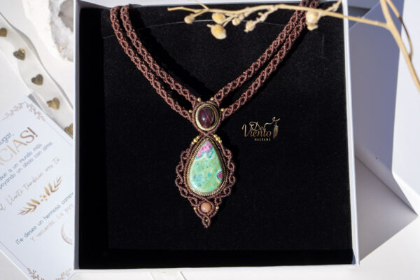 "RESERVADO para Analia" | Collar GEA con Rubifucsita y Granate Estrella - Imagen 5