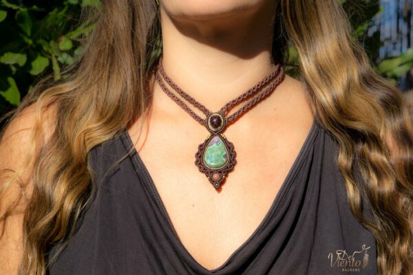 "RESERVADO para Analia" | Collar GEA con Rubifucsita y Granate Estrella - Imagen 3
