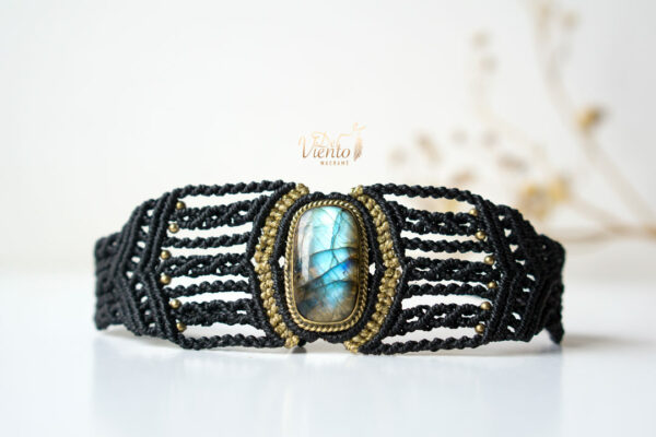 Pulsera de macramé con Labradorita - Imagen 3
