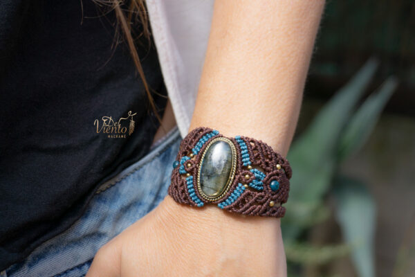Pulsera de macramé con Labradorita - Imagen 3